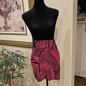 Pink and Black Mini Skirt for Night Out